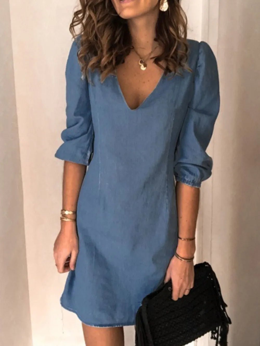 Full Size V - Neck Half Sleeve Dress – Medium for Best Sellers (14 view)