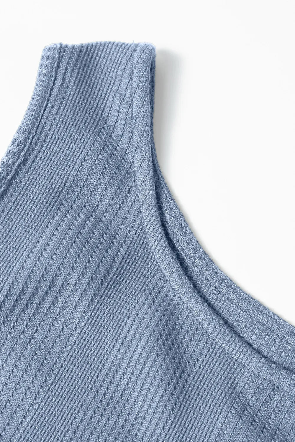 Color Ribbed Ruffle Tank Top and Pants Set – Dusty Blue for Shopify Collective (8 view)