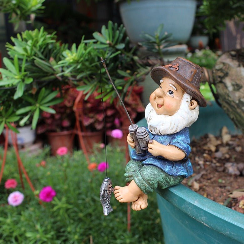 Fishing Gnome Resin Figurine – Mini Dwarf Garden/Planter Decoration | Resin Crafts – 4.5*7*10cm Garden Nome for Dwarf (5 view)