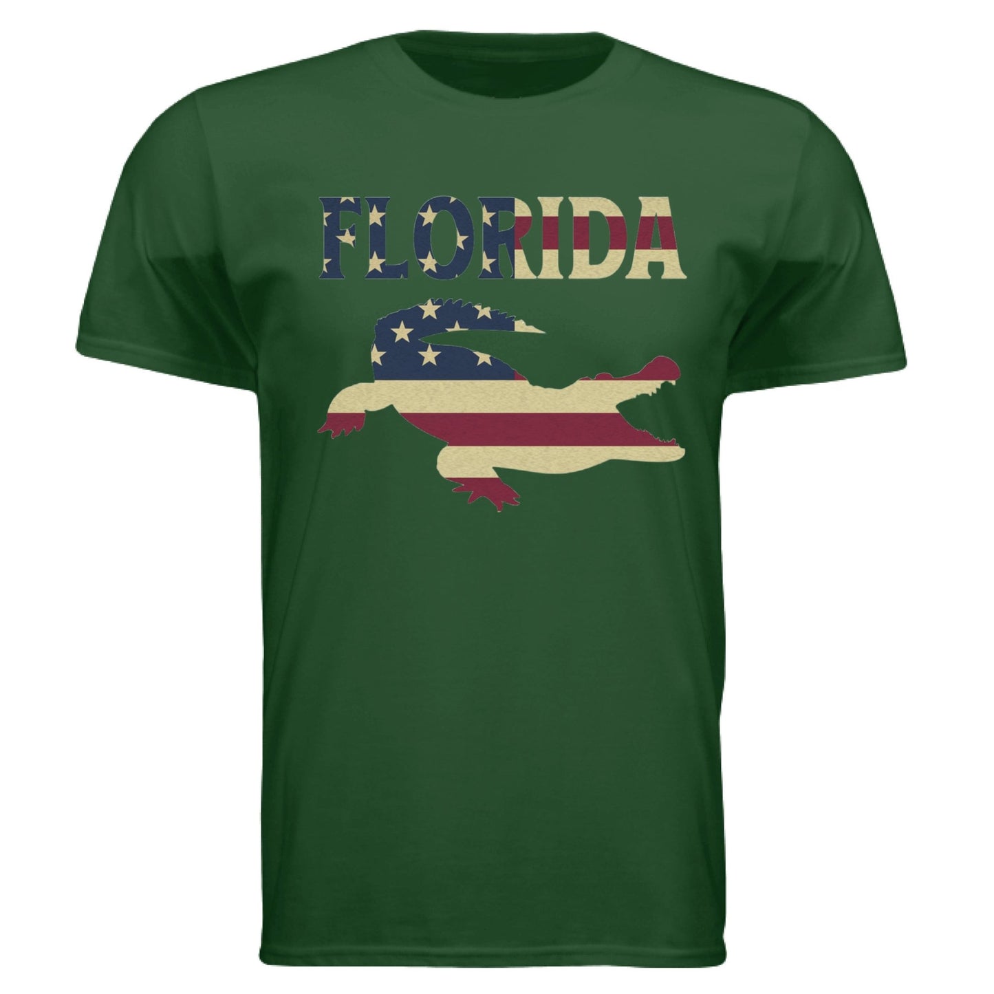Florida Gator Flag Tee – Southern Pride & American Spirit | RM Outpost Apparel – Forest Green T-Shirt for American Flag (9 view)