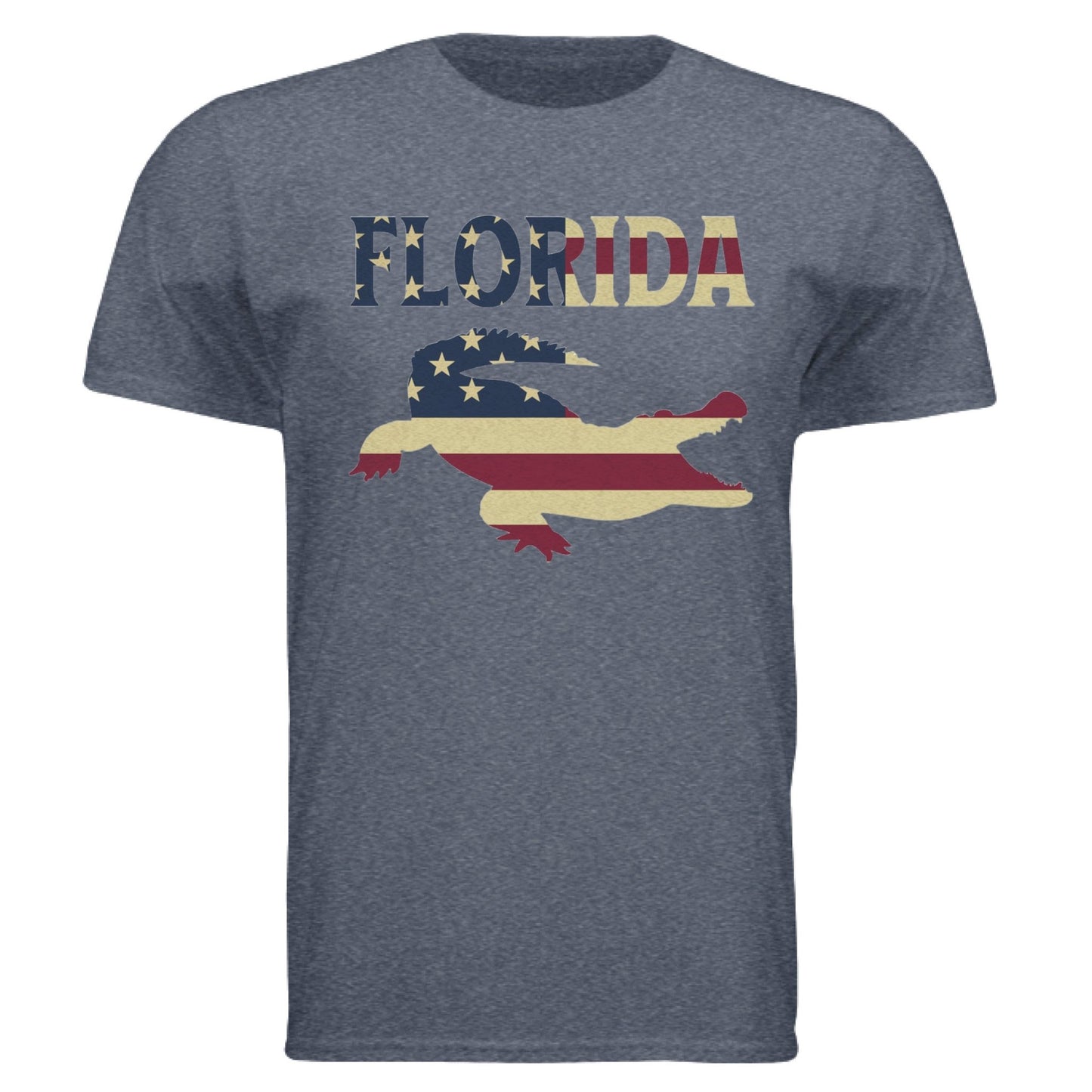 Florida Gator Flag Tee – Southern Pride & American Spirit | RM Outpost Apparel – Heather Navy T-Shirt for American Flag (7 view)
