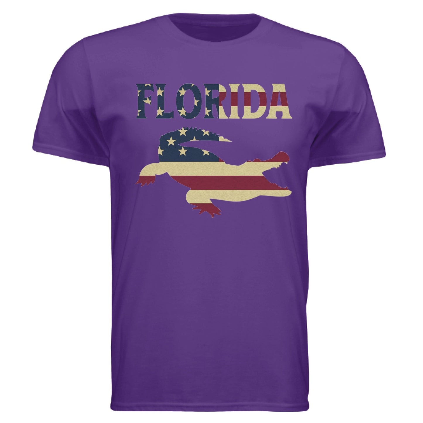 Florida Gator Flag Tee – Southern Pride & American Spirit | RM Outpost Apparel – Purple T-Shirt for American Flag (15 view)