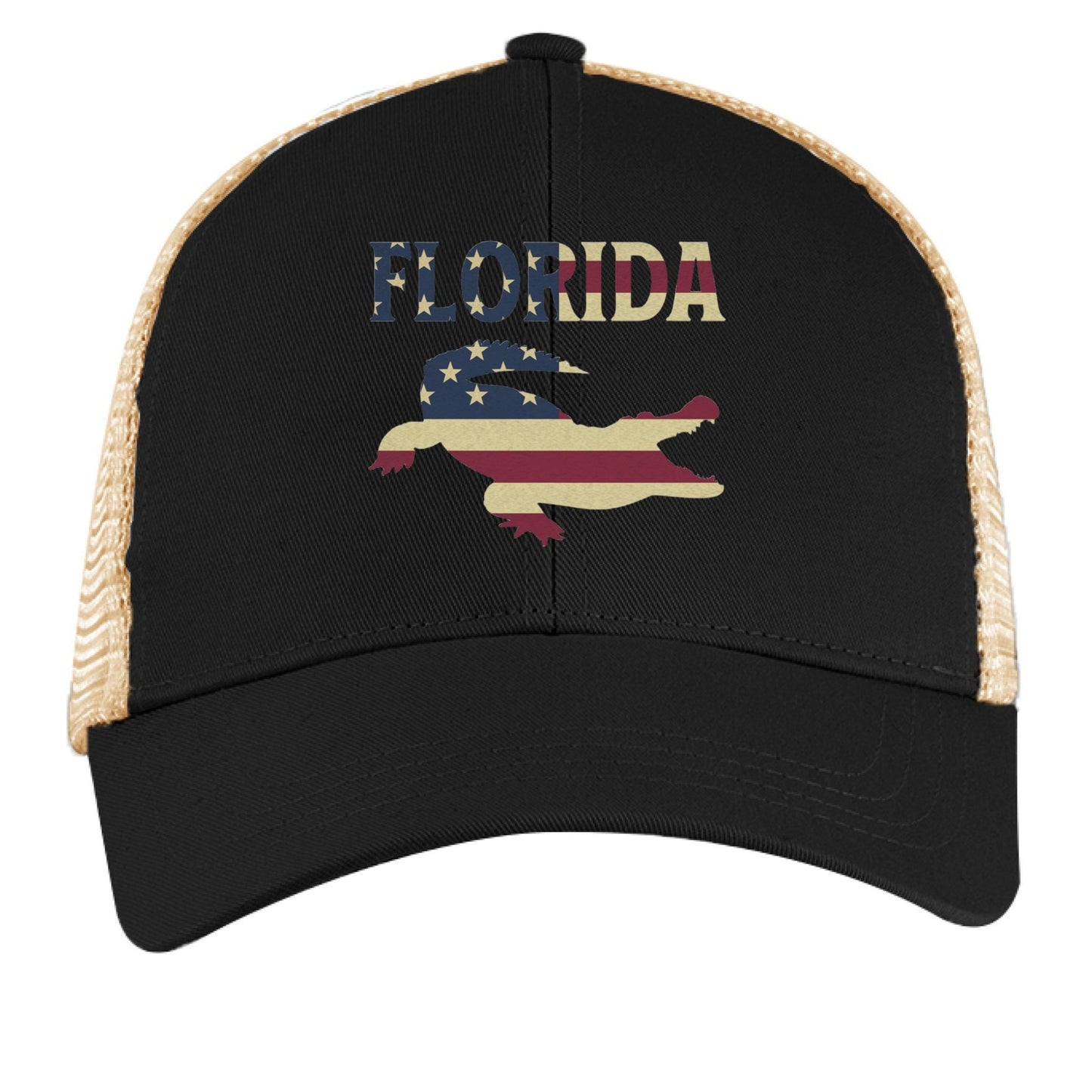 Florida Hat – Coastal Vibes for the Sunshine State | Patriotic Apparel – BLACK / OYSTER Hats for Apparel (5 view)