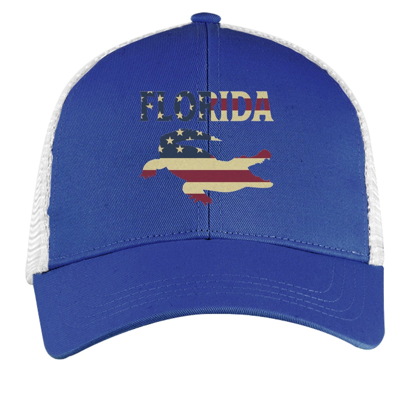 Florida Hat – Coastal Vibes for the Sunshine State | Patriotic Apparel – ROYAL/ WHITE Hats for Apparel (7 view)