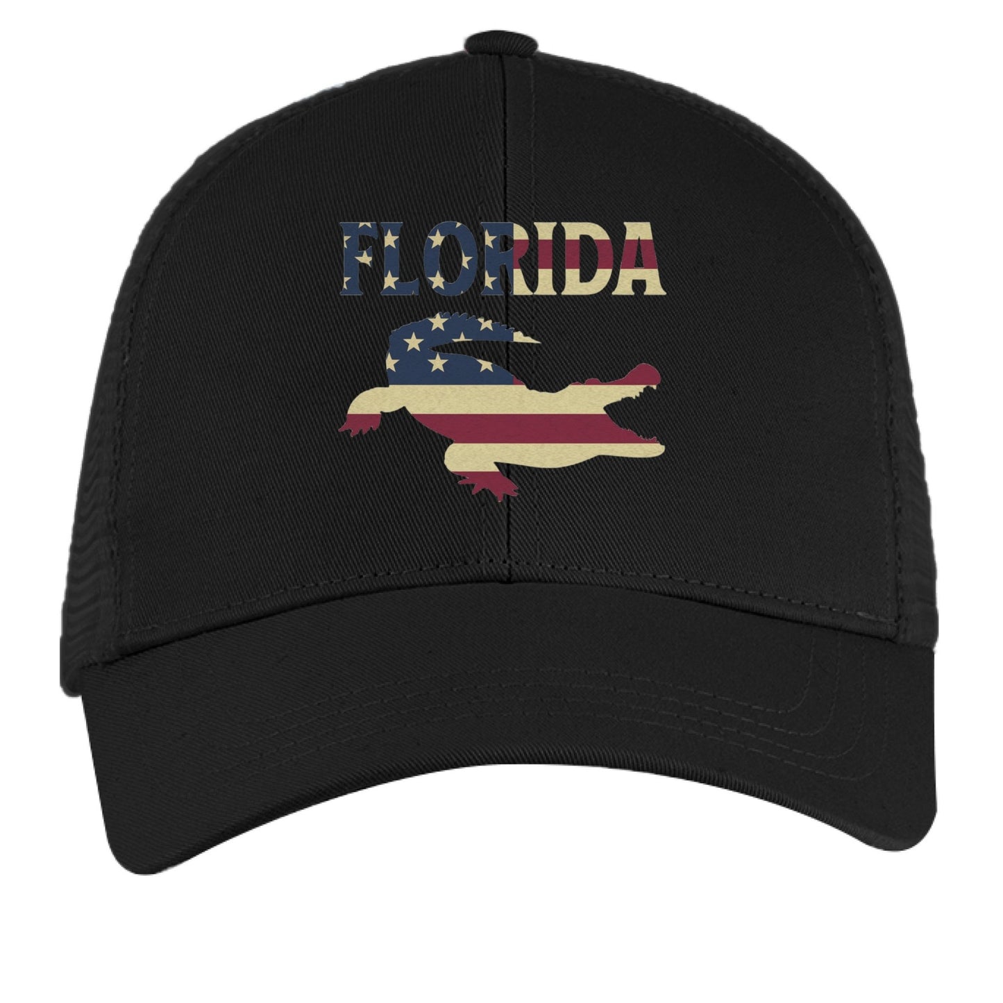 Florida Hat – Coastal Vibes for the Sunshine State | Patriotic Apparel – BLACK / BLACK Hats for Apparel (6 view)