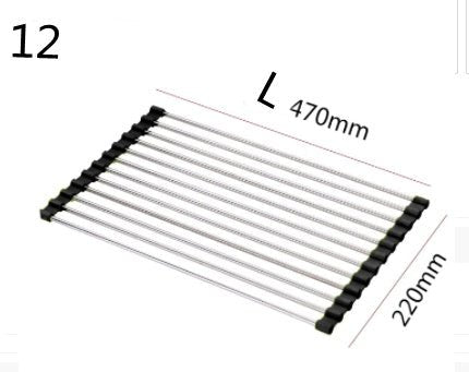 Folding Kitchen Drain Sink Rack Stainless Steel – Special Black Kitchen Gadget by SbrTnHomes