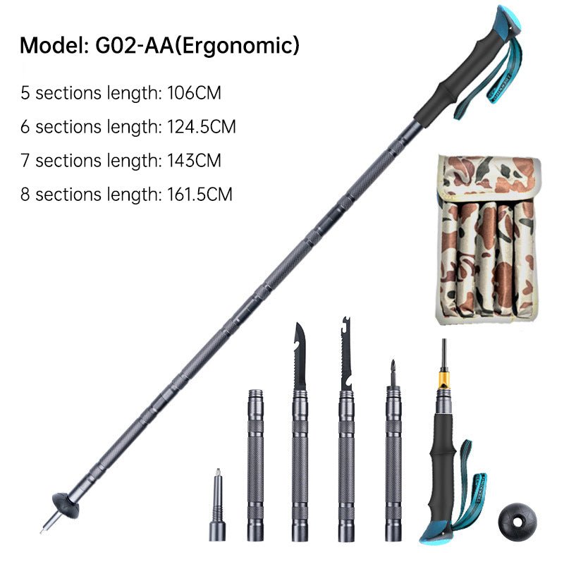 Folding Telescopic Trekking Pole 106–143cm (390g) – 5 sections 106cm Outdoor Gear for 106cm (9 view)