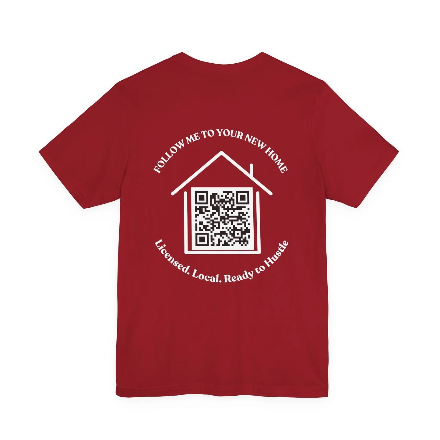 Follow Me to Your New Home – Custom QR Code Real Estate Shirt – Canvas Red T-Shirt for affordable clothing (52 view)