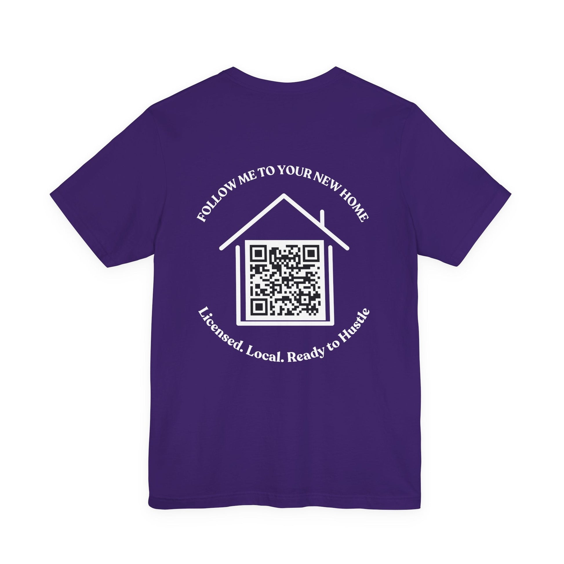 Follow Me to Your New Home – Custom QR Code Real Estate Shirt – Team Purple T-Shirt for affordable clothing (36 view)
