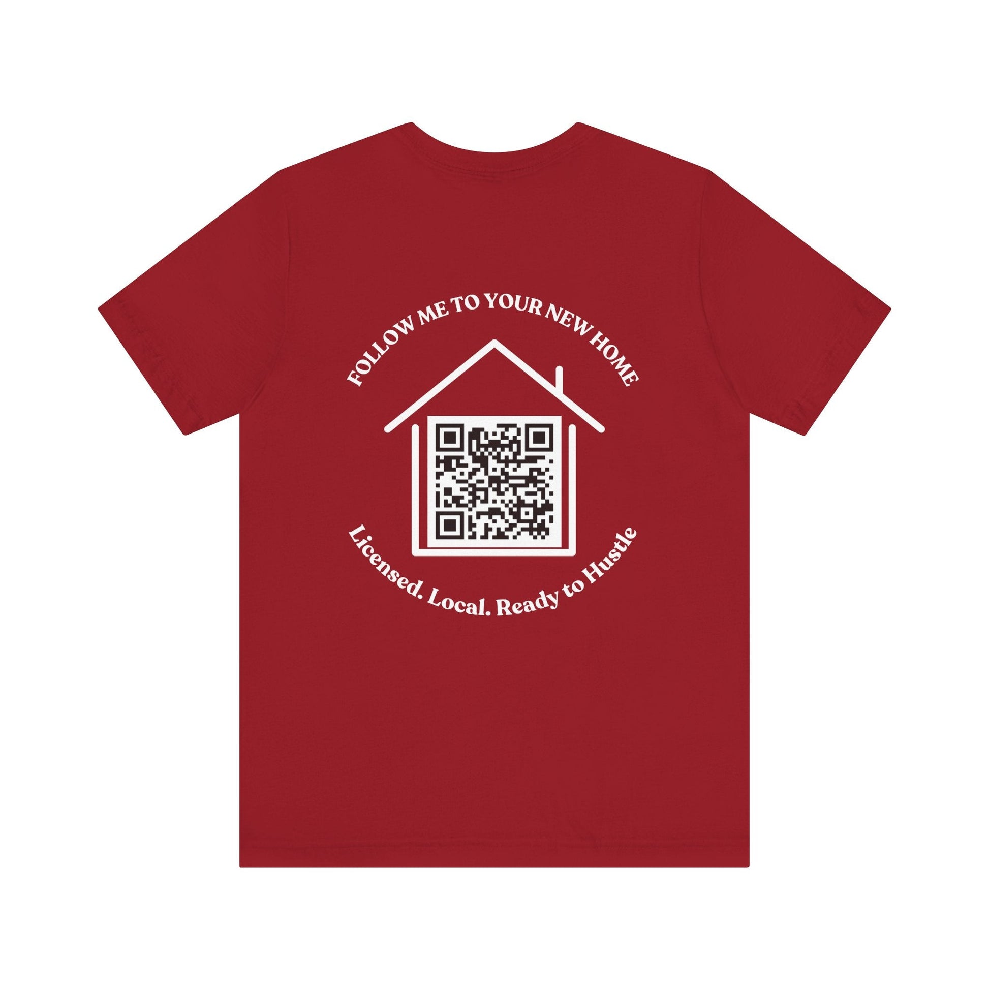 Follow Me to Your New Home – Custom QR Code Real Estate Shirt – Canvas Red T-Shirt for affordable clothing (50 view)