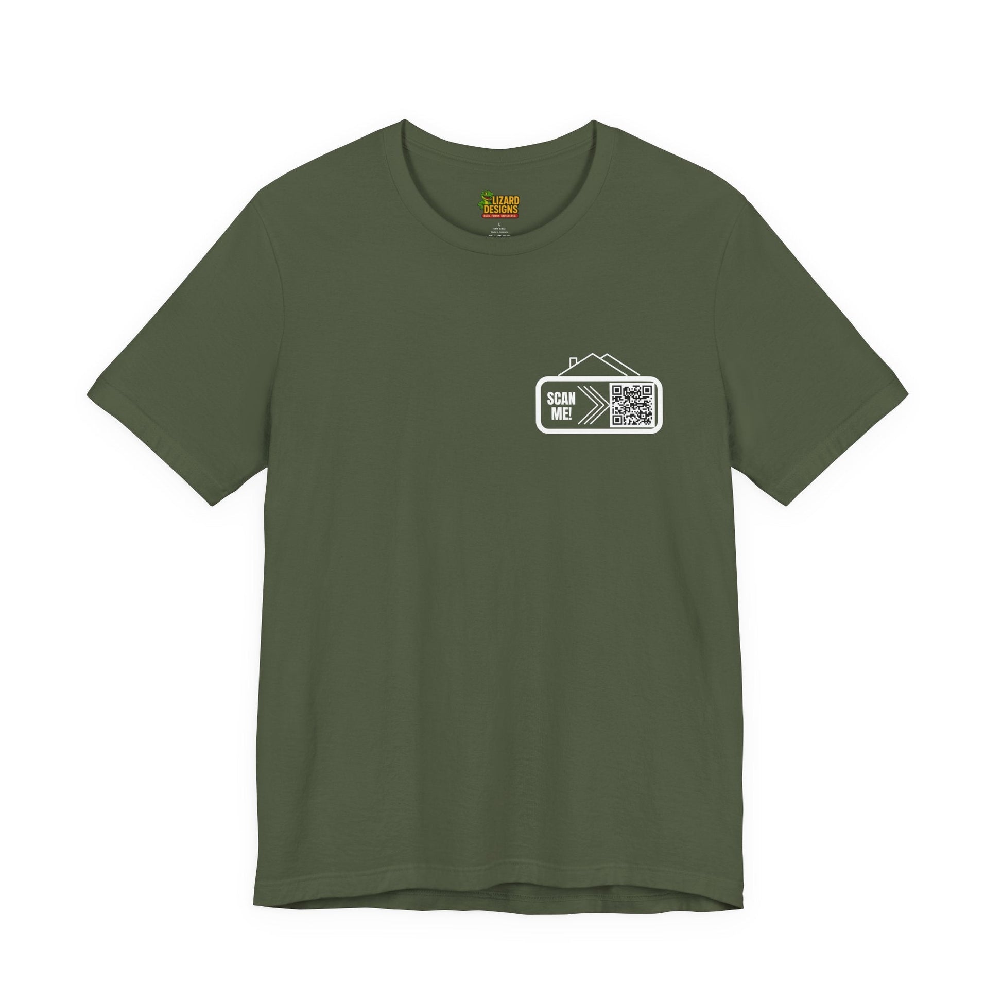 Follow Me to Your New Home – Custom QR Code Real Estate Shirt – Military Green T-Shirt for affordable clothing (11 view)