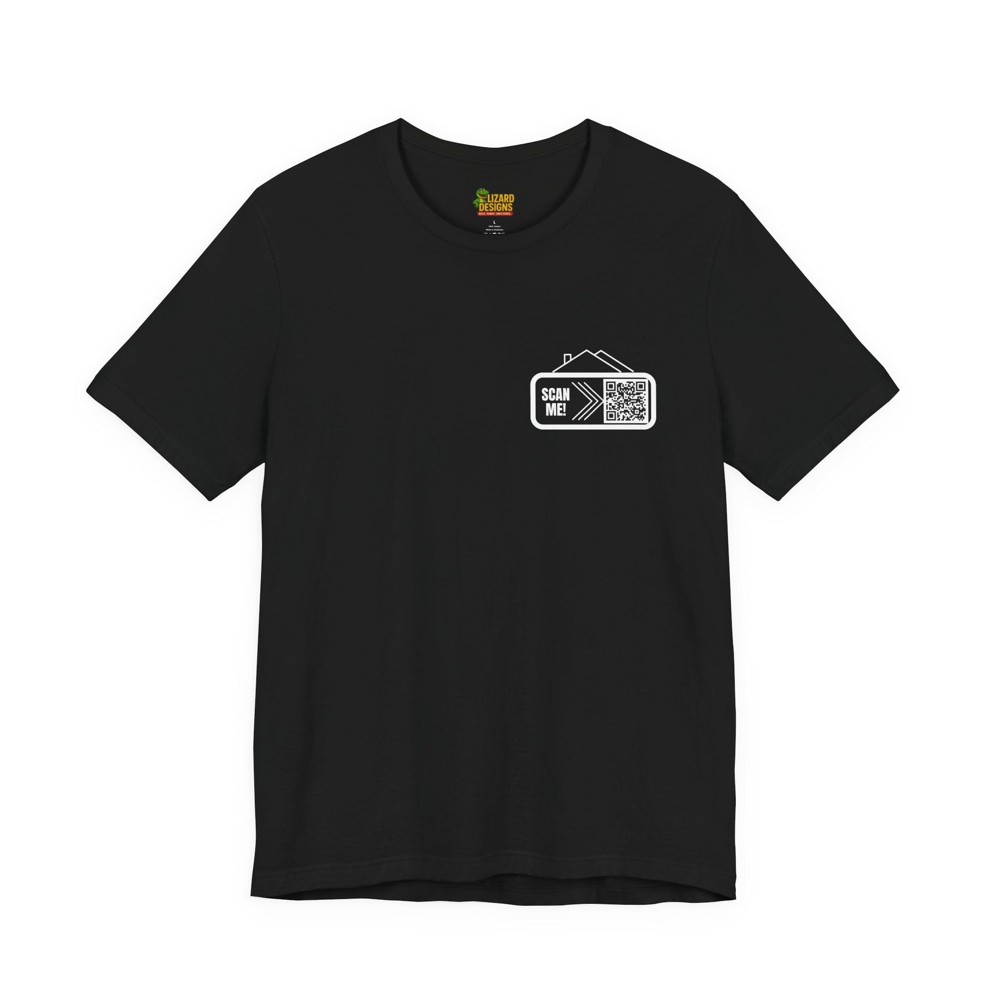 Follow Me to Your New Home – Custom QR Code Real Estate Shirt – Black T-Shirt for affordable clothing (7 view)