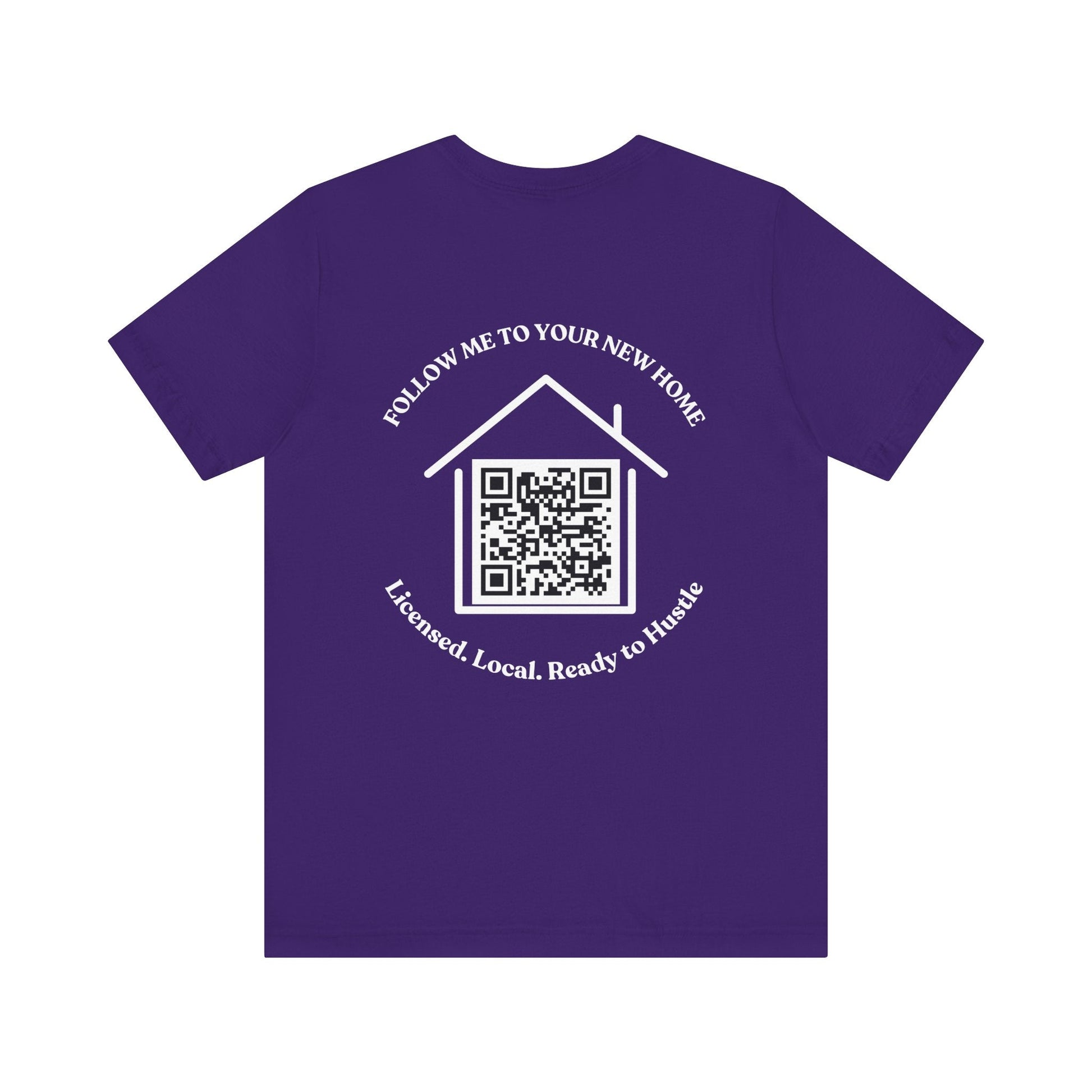 Follow Me to Your New Home – Custom QR Code Real Estate Shirt – Team Purple T-Shirt for affordable clothing (34 view)
