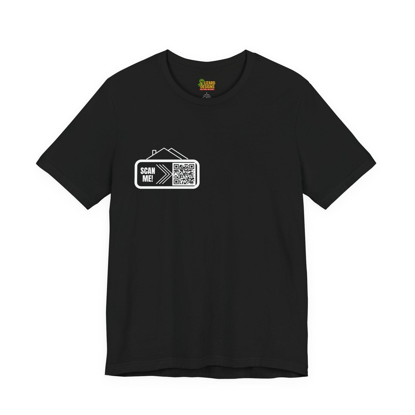 Follow Me to Your New Home – Custom QR Code Real Estate Shirt – Black T-Shirt for affordable clothing (11 view)