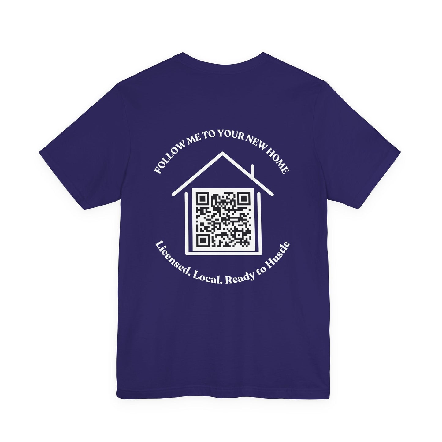 Follow Me to Your New Home – Custom QR Code Real Estate Shirt – Team Navy T-Shirt for affordable clothing (32 view)
