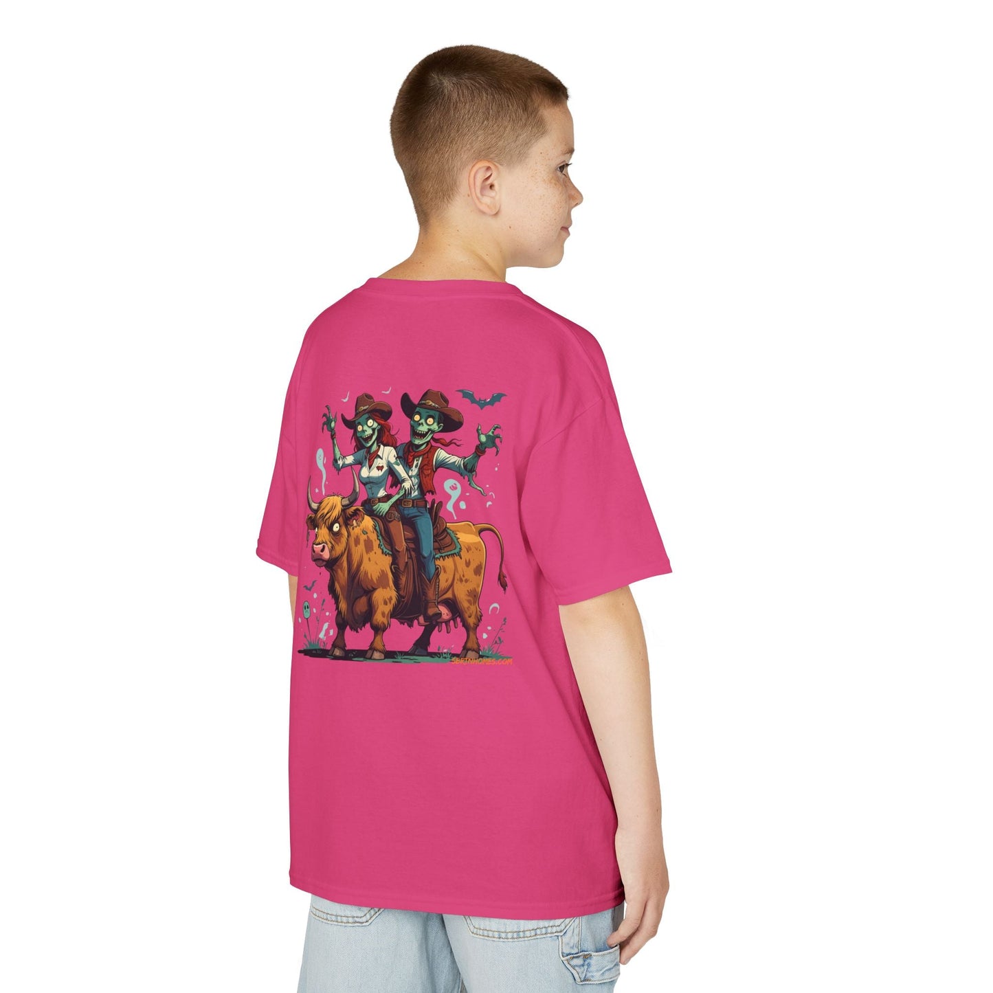 Fun Cowboy Zombie Kids Tee, Kids Halloween T-Shirt, Unique Graphic Tee for Boys and Girls, Cowboy Shirt, Spooky Kids Apparel – Heliconia Kids clothes for Animal Graphic Tee (32 view)