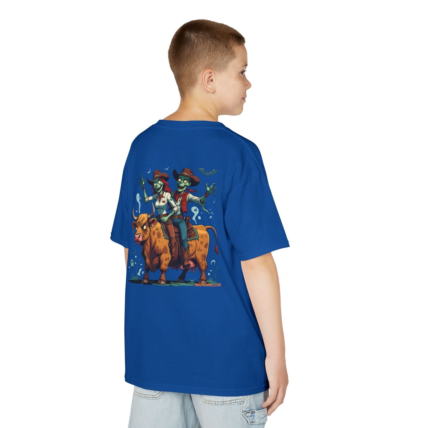 Fun Cowboy Zombie Kids Tee, Kids Halloween T-Shirt, Unique Graphic Tee for Boys and Girls, Cowboy Shirt, Spooky Kids Apparel – Royal Kids clothes for Animal Graphic Tee (24 view)