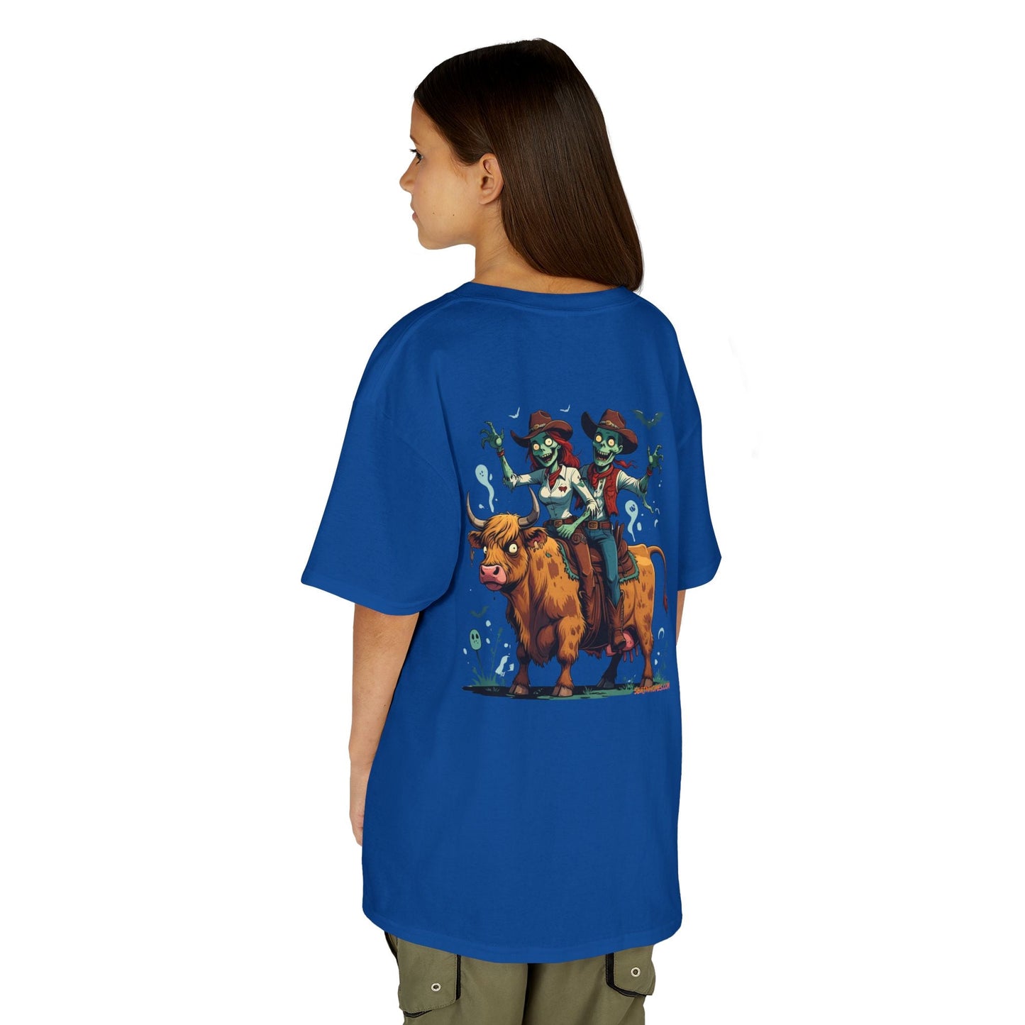 Fun Cowboy Zombie Kids Tee, Kids Halloween T-Shirt, Unique Graphic Tee for Boys and Girls, Cowboy Shirt, Spooky Kids Apparel – Purple Kids clothes for Animal Graphic Tee (22 view)