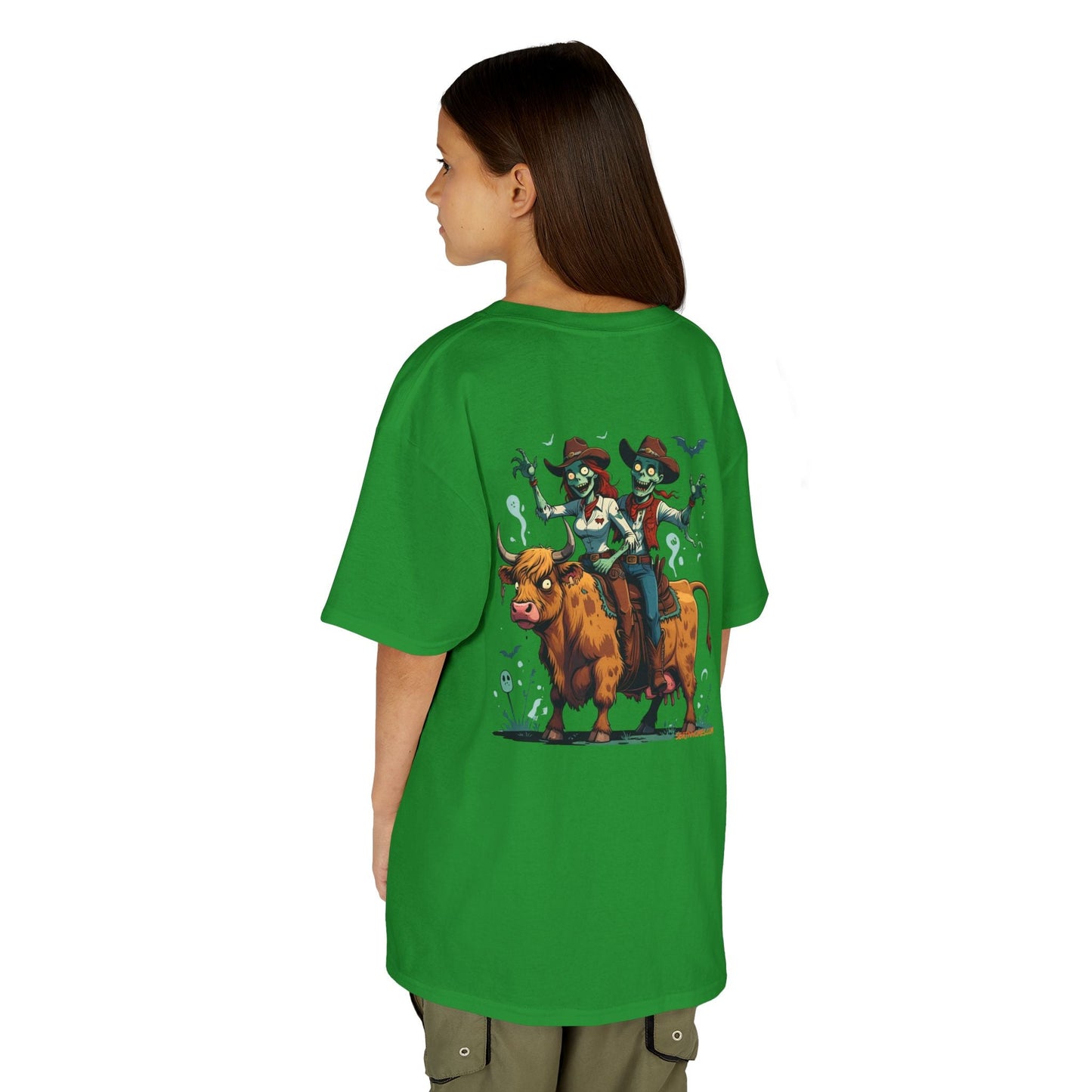 Fun Cowboy Zombie Kids Tee, Kids Halloween T-Shirt, Unique Graphic Tee for Boys and Girls, Cowboy Shirt, Spooky Kids Apparel – White Kids clothes for Animal Graphic Tee (10 view)