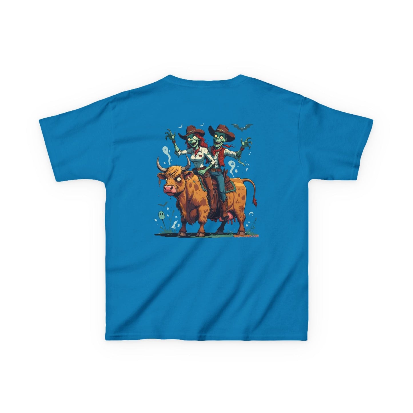 Fun Cowboy Zombie Kids Tee, Kids Halloween T-Shirt, Unique Graphic Tee for Boys and Girls, Cowboy Shirt, Spooky Kids Apparel – Dark Heather Kids clothes for Animal Graphic Tee (17 view)