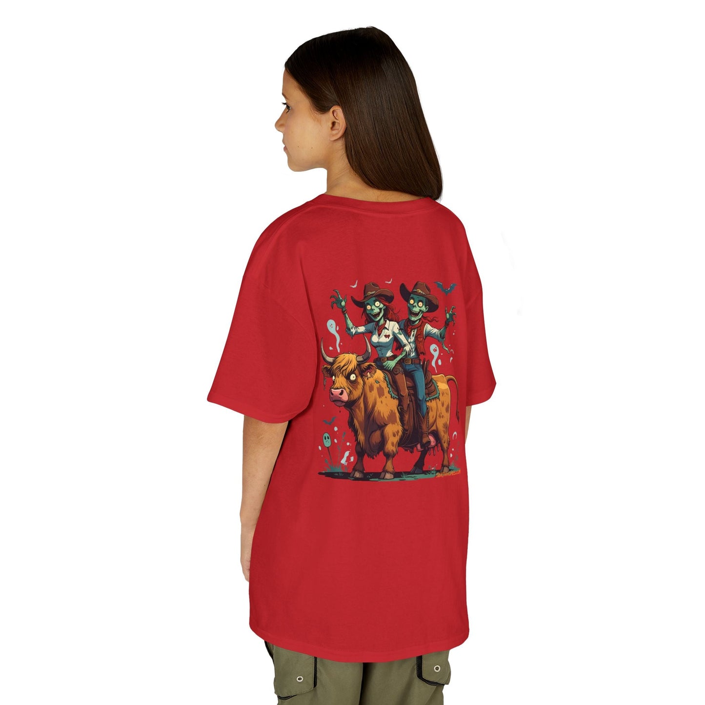 Fun Cowboy Zombie Kids Tee, Kids Halloween T-Shirt, Unique Graphic Tee for Boys and Girls, Cowboy Shirt, Spooky Kids Apparel – Heliconia Kids clothes for Animal Graphic Tee (34 view)
