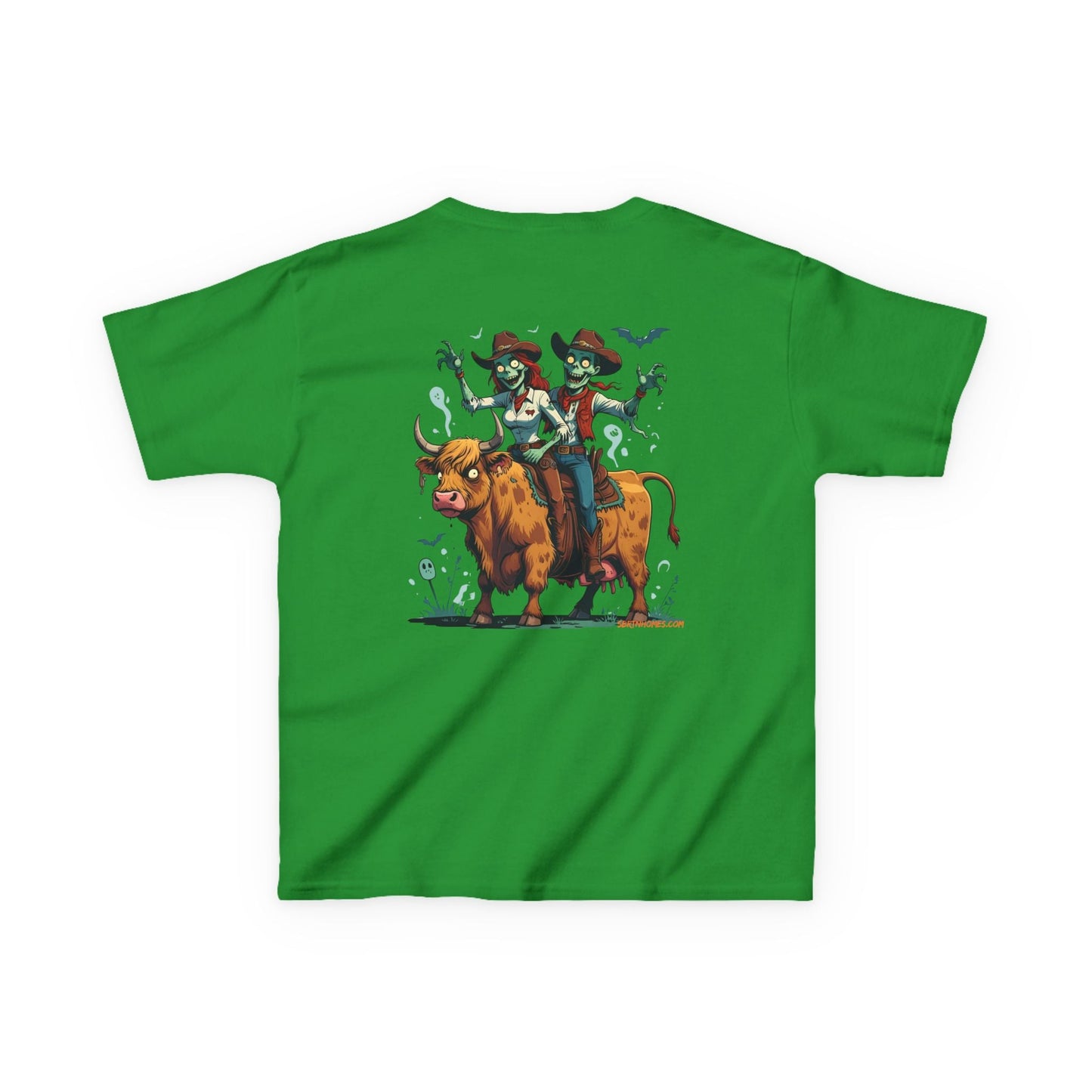 Fun Cowboy Zombie Kids Tee, Kids Halloween T-Shirt, Unique Graphic Tee for Boys and Girls, Cowboy Shirt, Spooky Kids Apparel – White Kids clothes for Animal Graphic Tee (9 view)
