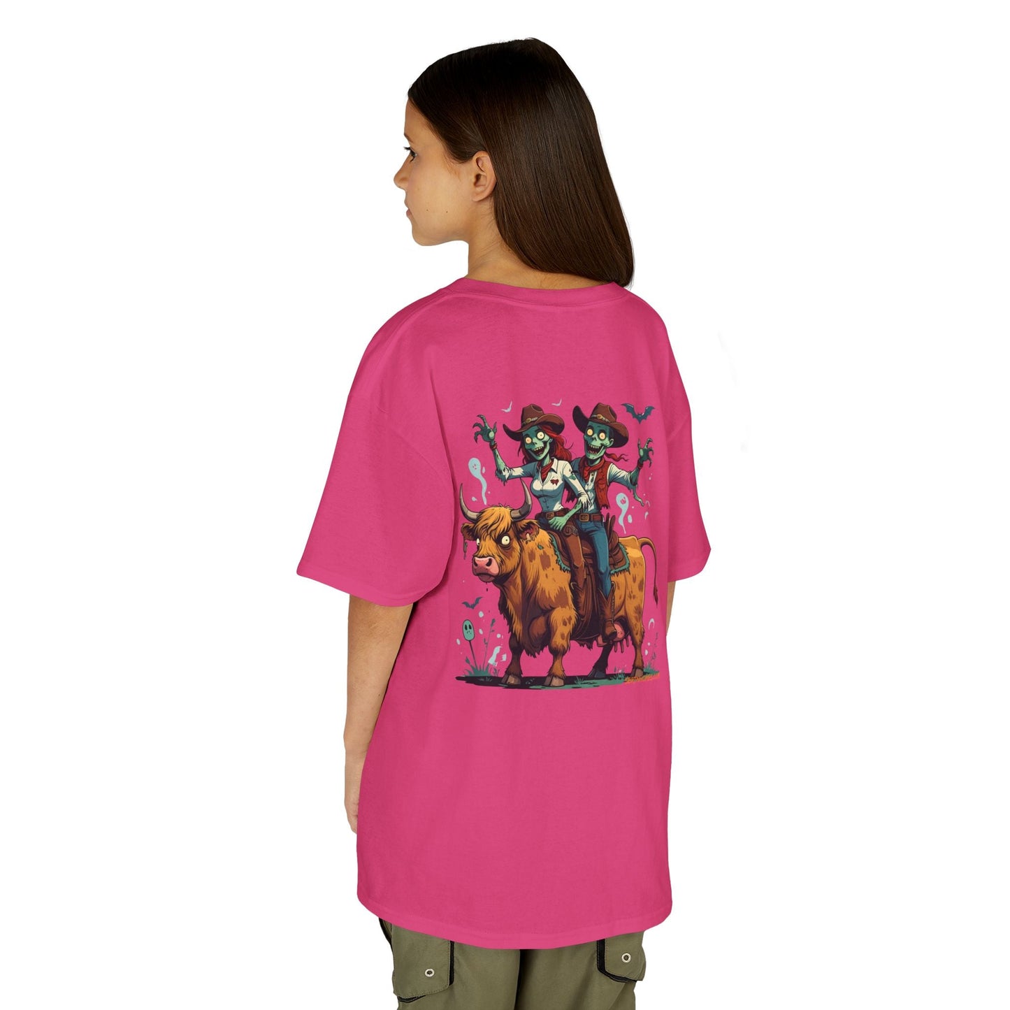 Fun Cowboy Zombie Kids Tee, Kids Halloween T-Shirt, Unique Graphic Tee for Boys and Girls, Cowboy Shirt, Spooky Kids Apparel – Purple Kids clothes for Animal Graphic Tee (30 view)