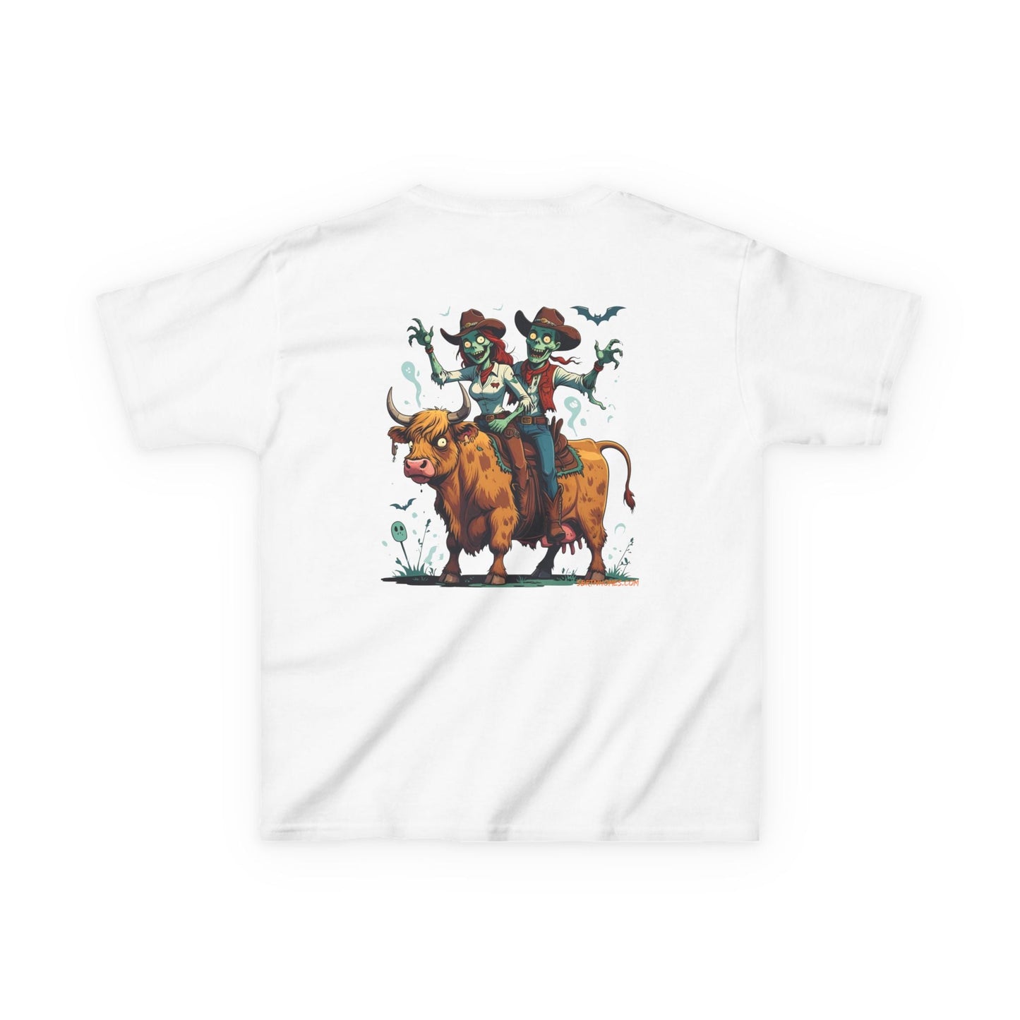 Fun Cowboy Zombie Kids Tee, Kids Halloween T-Shirt, Unique Graphic Tee for Boys and Girls, Cowboy Shirt, Spooky Kids Apparel – Black Kids clothes for Animal Graphic Tee (5 view)