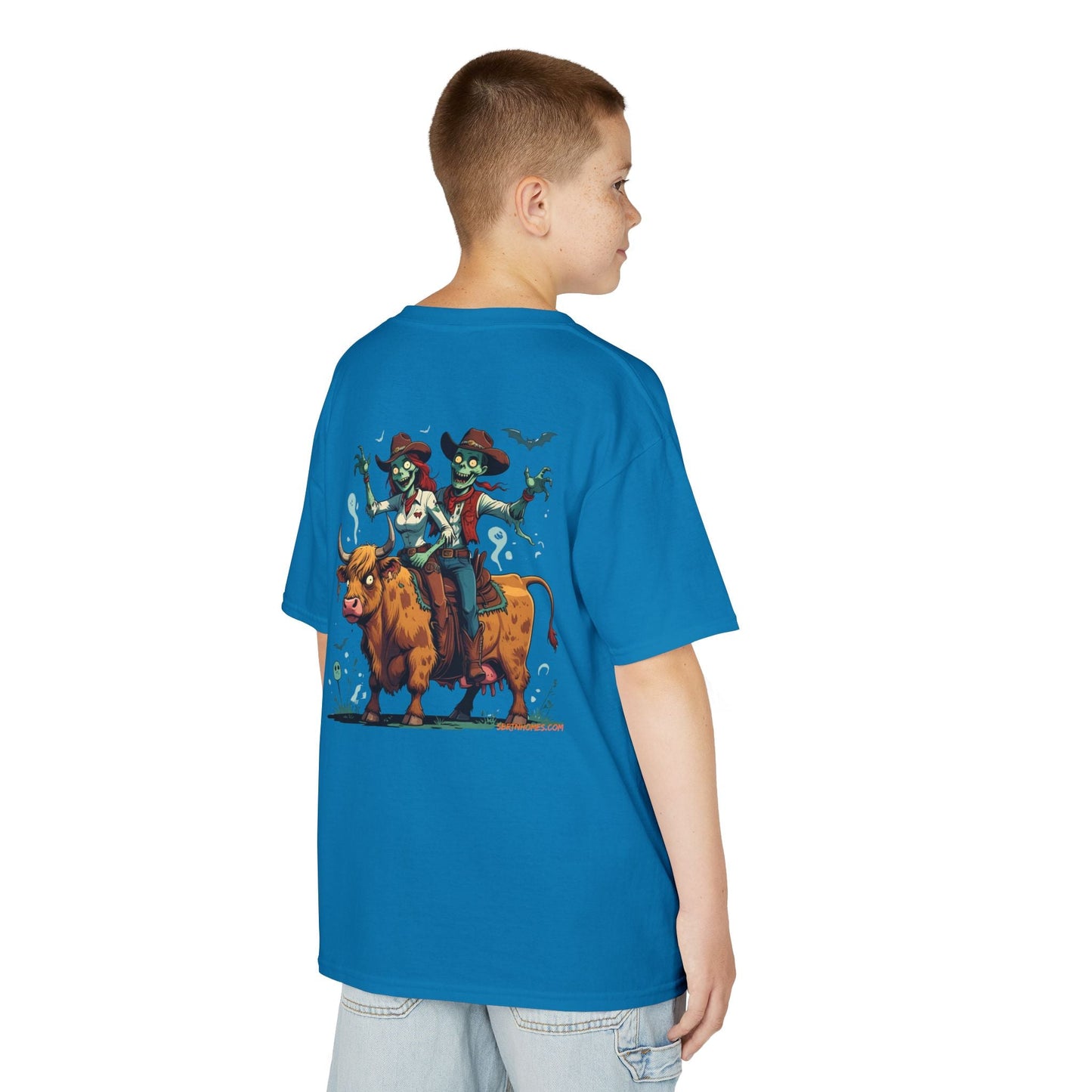 Fun Cowboy Zombie Kids Tee, Kids Halloween T-Shirt, Unique Graphic Tee for Boys and Girls, Cowboy Shirt, Spooky Kids Apparel – Purple Kids clothes for Animal Graphic Tee (20 view)