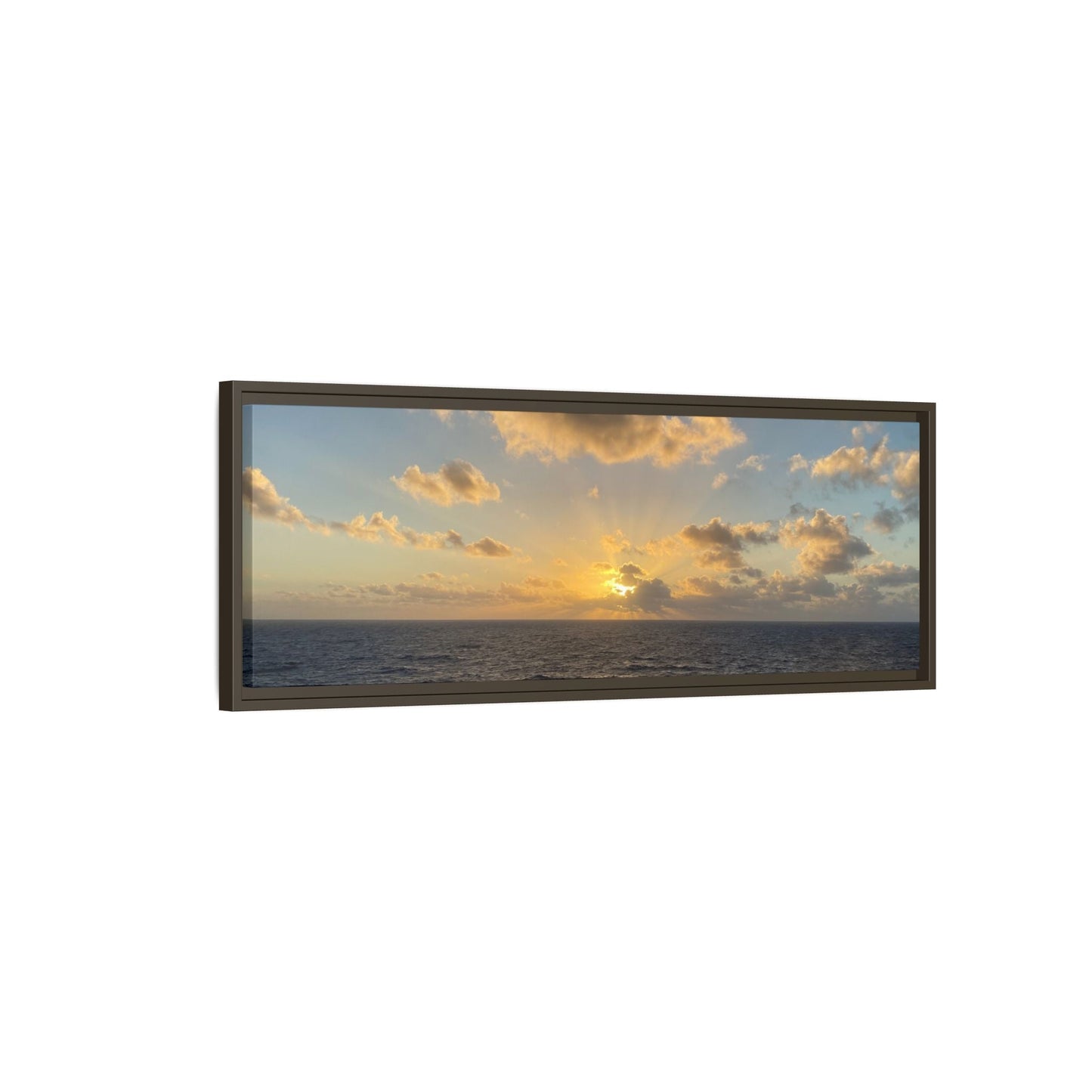 Golden Glow Over Ocean Canvas Wall Art – Peaceful Sunrise Print | Serene Coastal Photography Decor – 18″ x 12″ (Horizontal) Canvas for art for office (96 view)