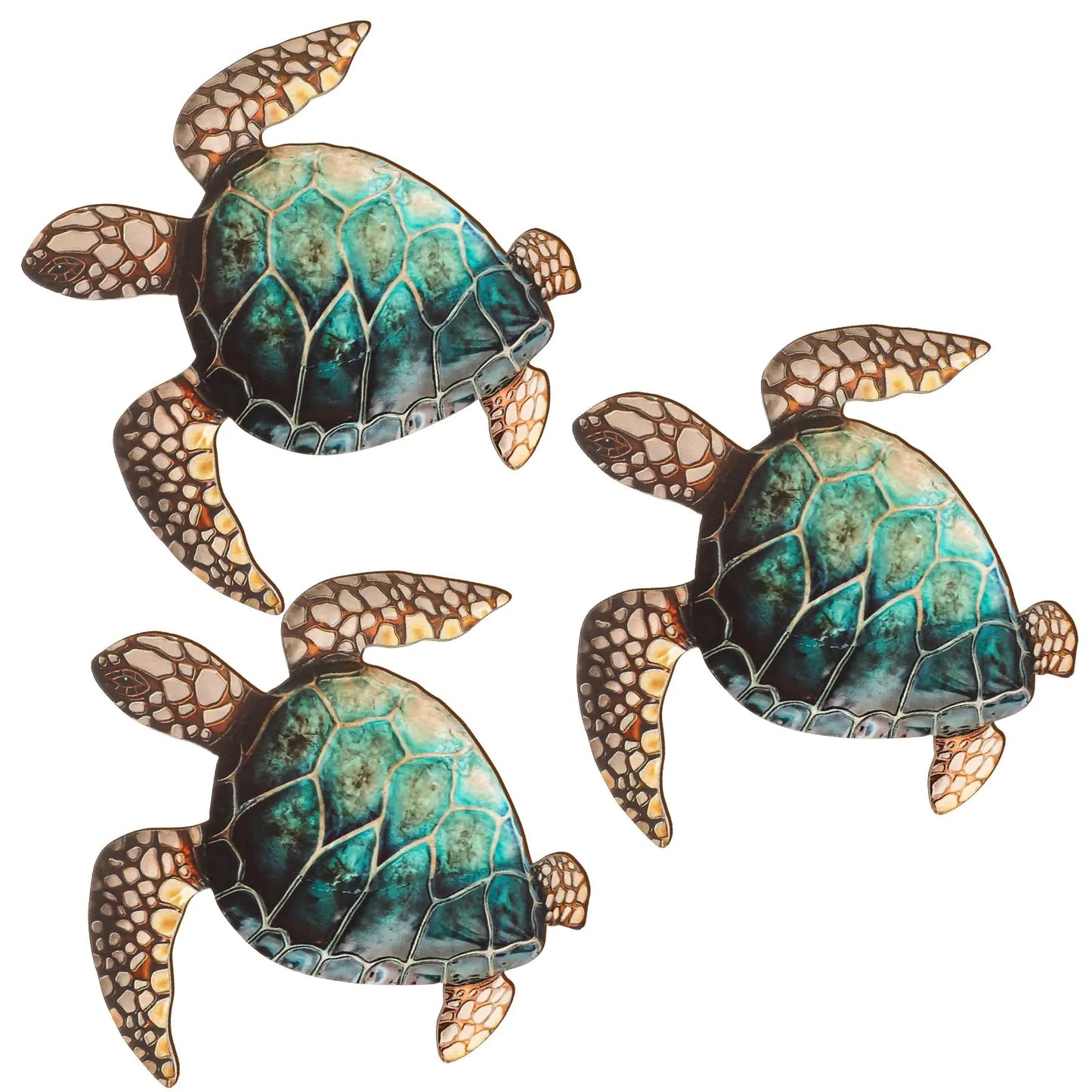 3 Piece Coastal Wall Art – Sea Turtle, Surfboard & Seahorse – Wall Art by SbrTnHomes