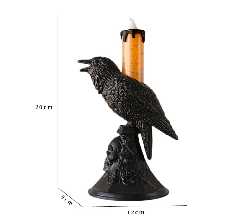 Halloween Crow Lantern – Spooky LED Candlelight Décor | Halloween Decorations – purple for Crow Lantern (8 view)