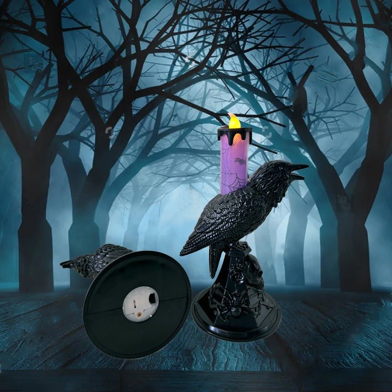 Halloween Crow Lantern – Spooky LED Candlelight Décor | Halloween Decorations – purple for Crow Lantern (5 view)