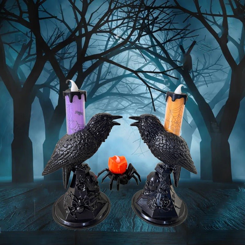 Halloween Crow Lantern – Spooky LED Candlelight Décor | Halloween Decorations – purple for Crow Lantern (6 view)
