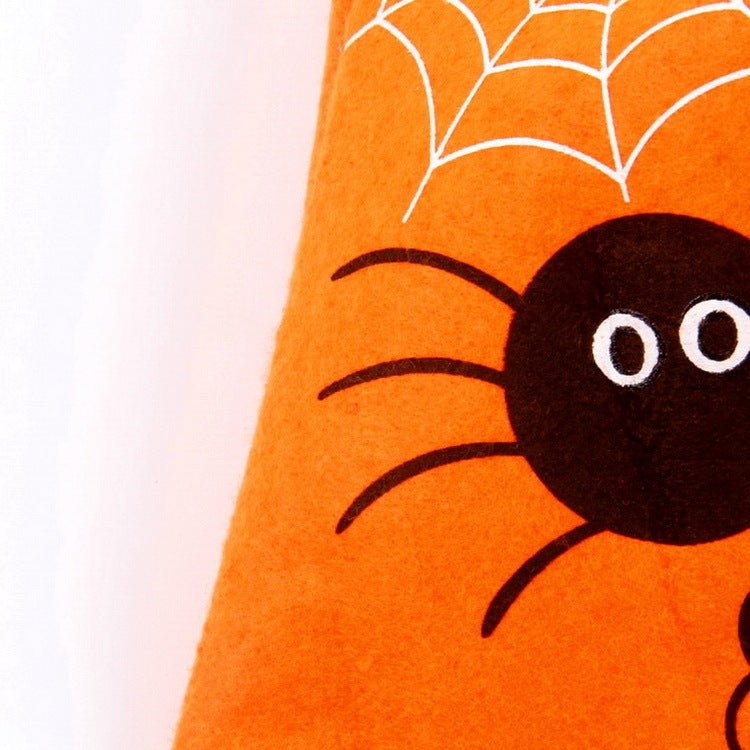 Halloween Spider Pumpkin Bag – Trick - or - Treat Candy Tote | Kids Gift Bag – Orange Accessories for Candy Tote (6 view)