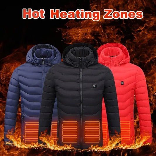 Heated Jacket – USB Electric Winter Coat with 3 Heat Levels | Men’s Thermal Outerwear – Black Zone2 Coats & Jackets for Cold Weather (1 view)