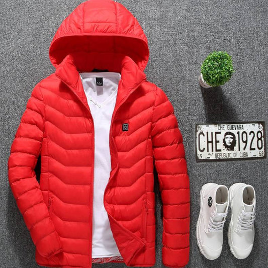 Heated Jacket β USB Electric Winter Coat with 3 Heat Levels | Menβs Thermal Outerwear β Black Zone2 Coats & Jackets for Cold Weather (2 view)
