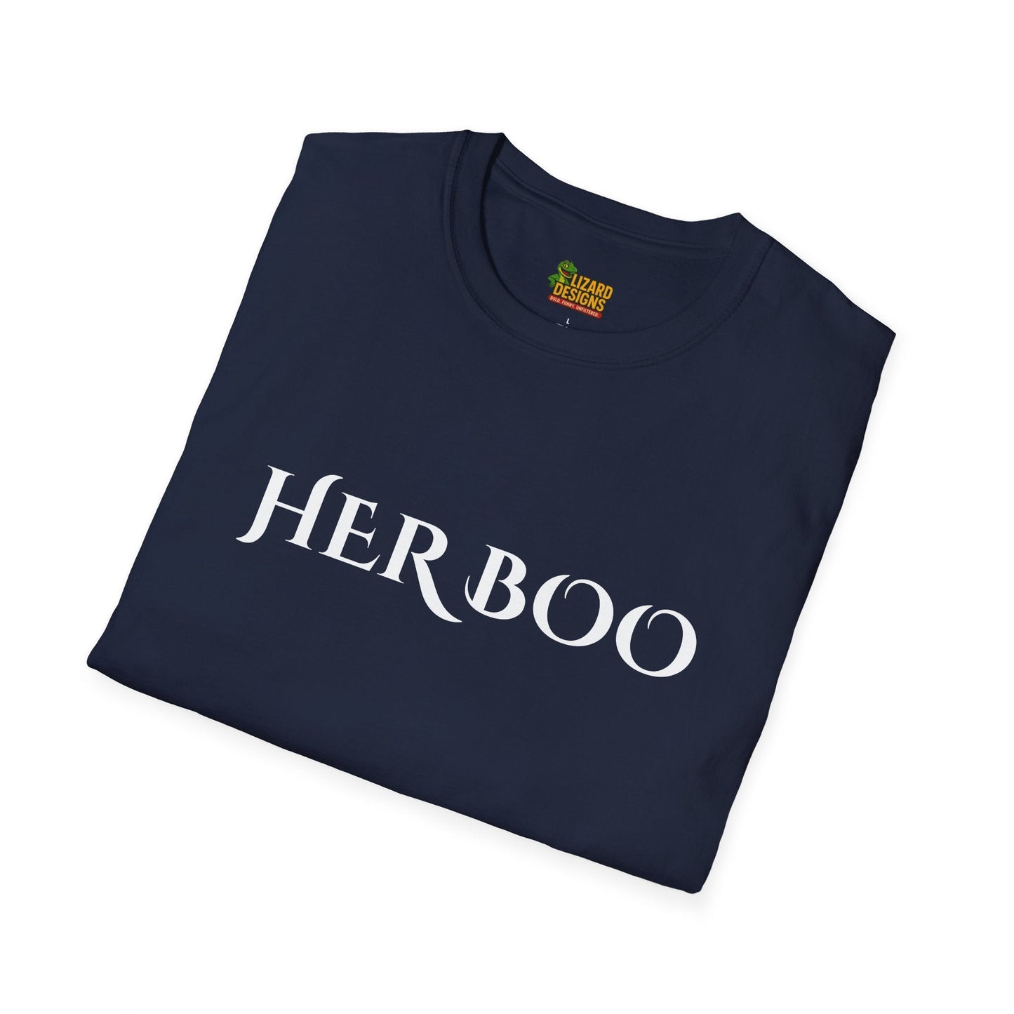 Her Boo Halloween Shirt – Matching Couples Tee | Spooky Season Apparel – Navy T-Shirt for Anniversary Gift (40 view)