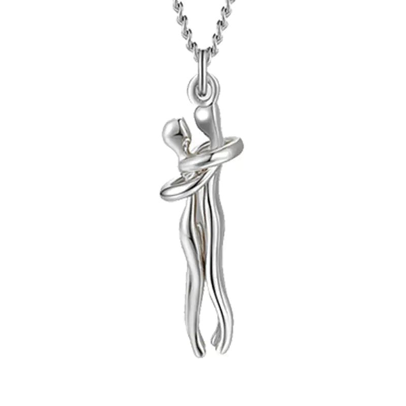 Hug Necklace – Meaningful Gift for Him or Her | Unisex Pendant for Love, Loss & Support – Silver Jewelry for affectionate (7 view)