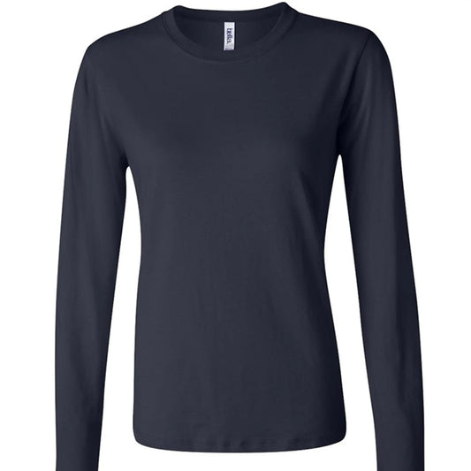 Hunt Fish Chill Ladies Long Sleeve Tee – Soft Jersey White Graphic | Women’s Fishing & Hunting Apparel – NAVY T-Shirt for Apparel (2 view)