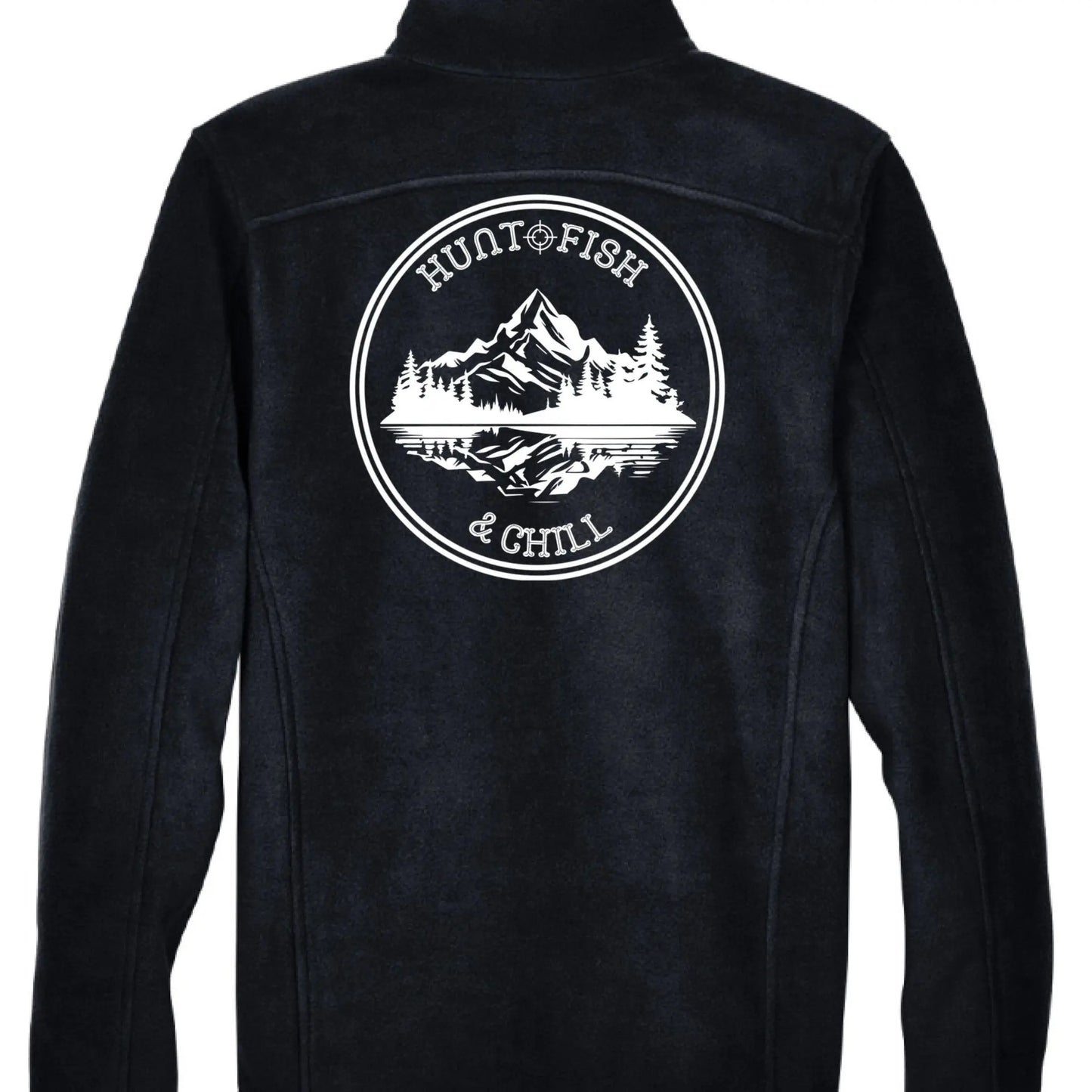 Hunt Fish Chill Tall Fleece Jacket – Warm Anti - Pill Zip - Up | Big & Tall Outdoor Apparel – BLACK Outerwear for Apparel (6 view)