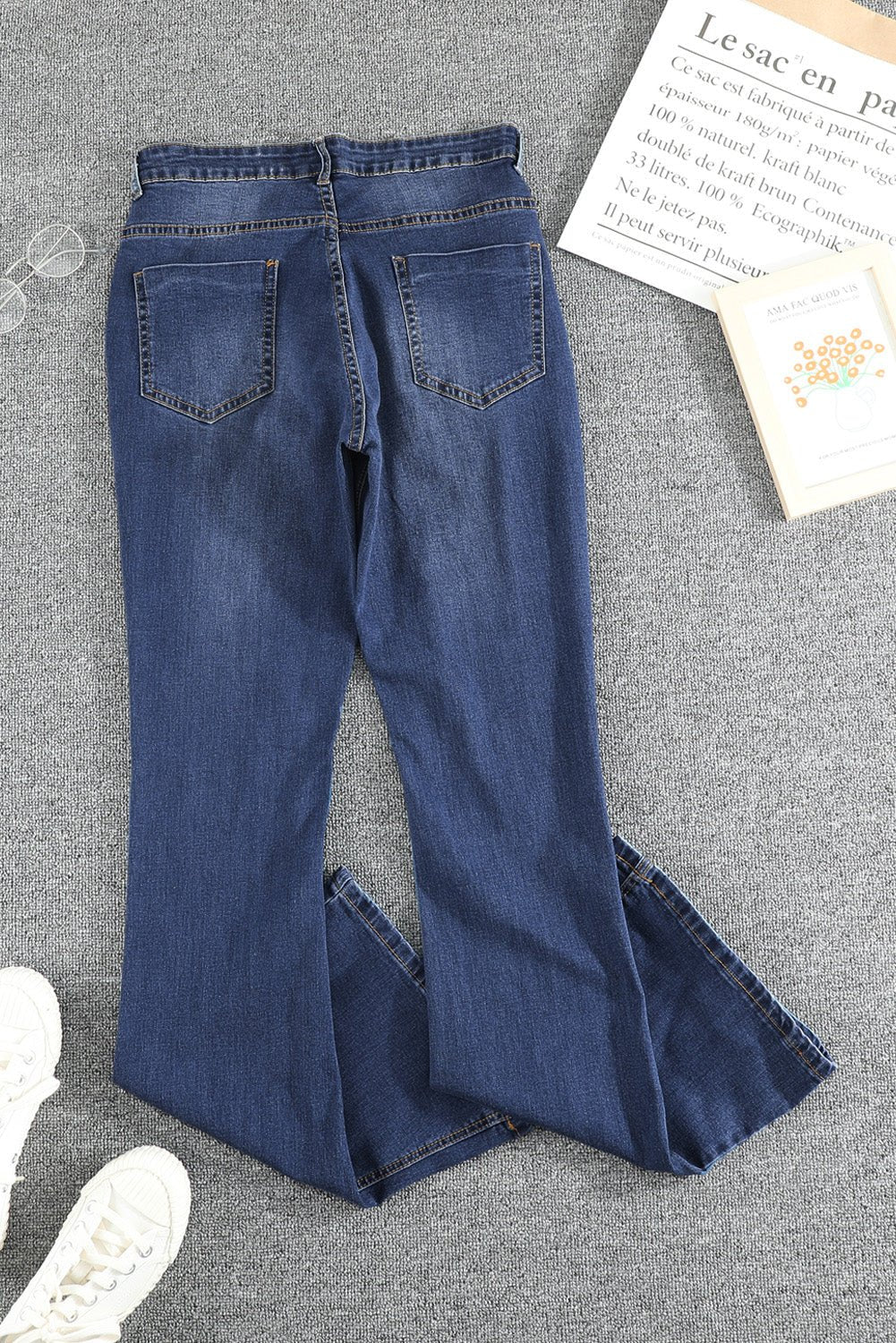 Jolie Wash Vintage Wide Leg Jeans – Blue Bottoms/Jeans for Shopify Collective (4 view)