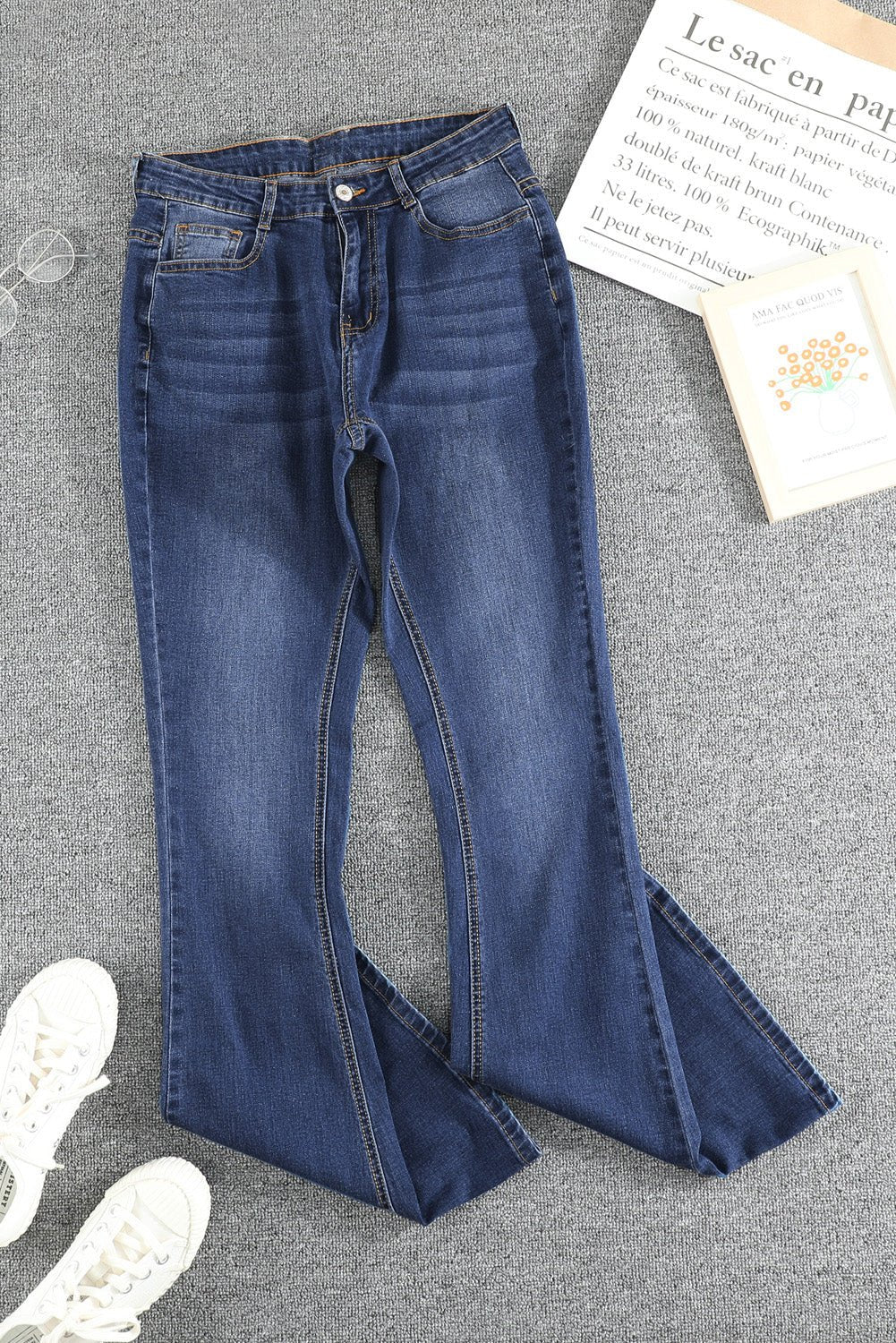 Jolie Wash Vintage Wide Leg Jeans – Blue Bottoms/Jeans for Shopify Collective (3 view)