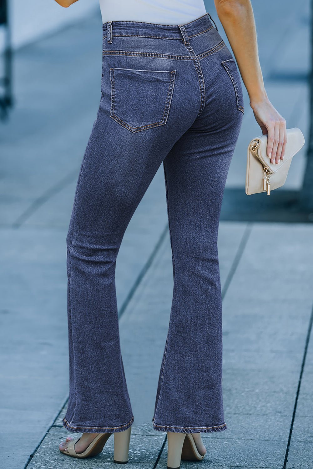 Jolie Wash Vintage Wide Leg Jeans – Blue Bottoms/Jeans for Shopify Collective (2 view)