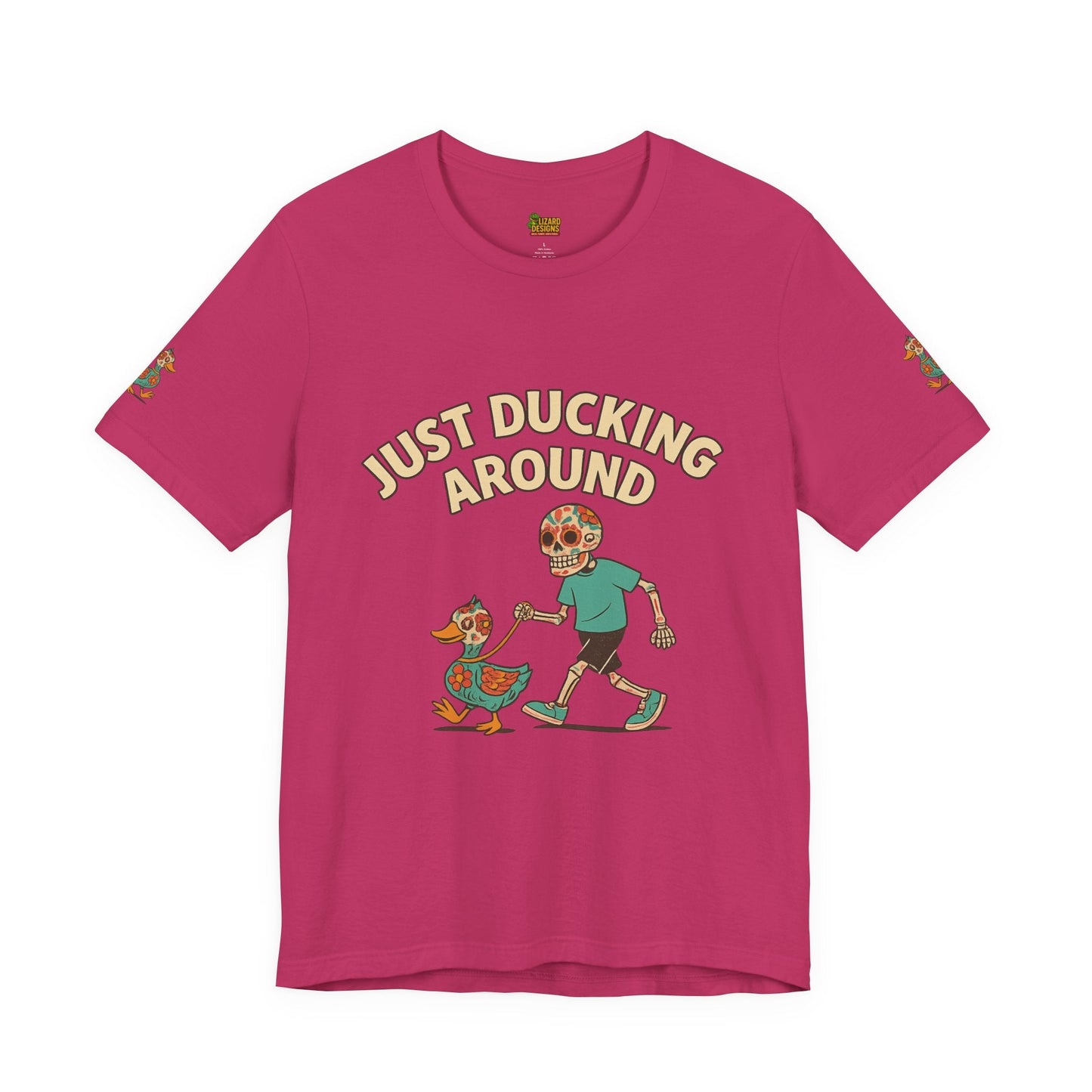 Just Ducking Around – Día de los Muertos Skeleton & Duck Tee | Funny Graphic Shirt – Berry T-Shirt for cartoon graphic tee (30 view)