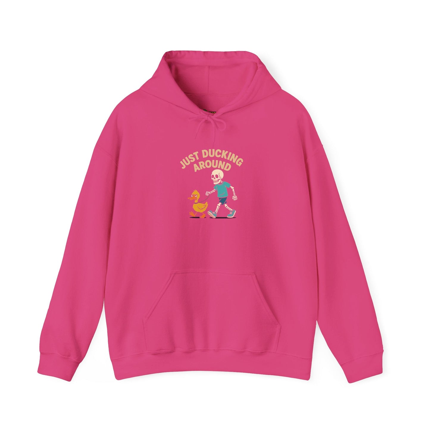 Just Ducking Around – Funny Skeleton Walking Duck | Funny Graphic Hoodie – S Hoodie by Printify
