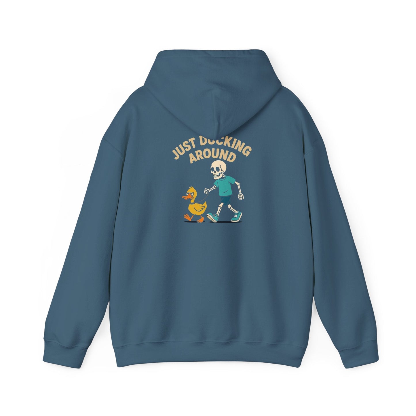 Just Ducking Around – Funny Skeleton Walking Duck | Funny Graphic Hoodie – S Hoodie by Printify