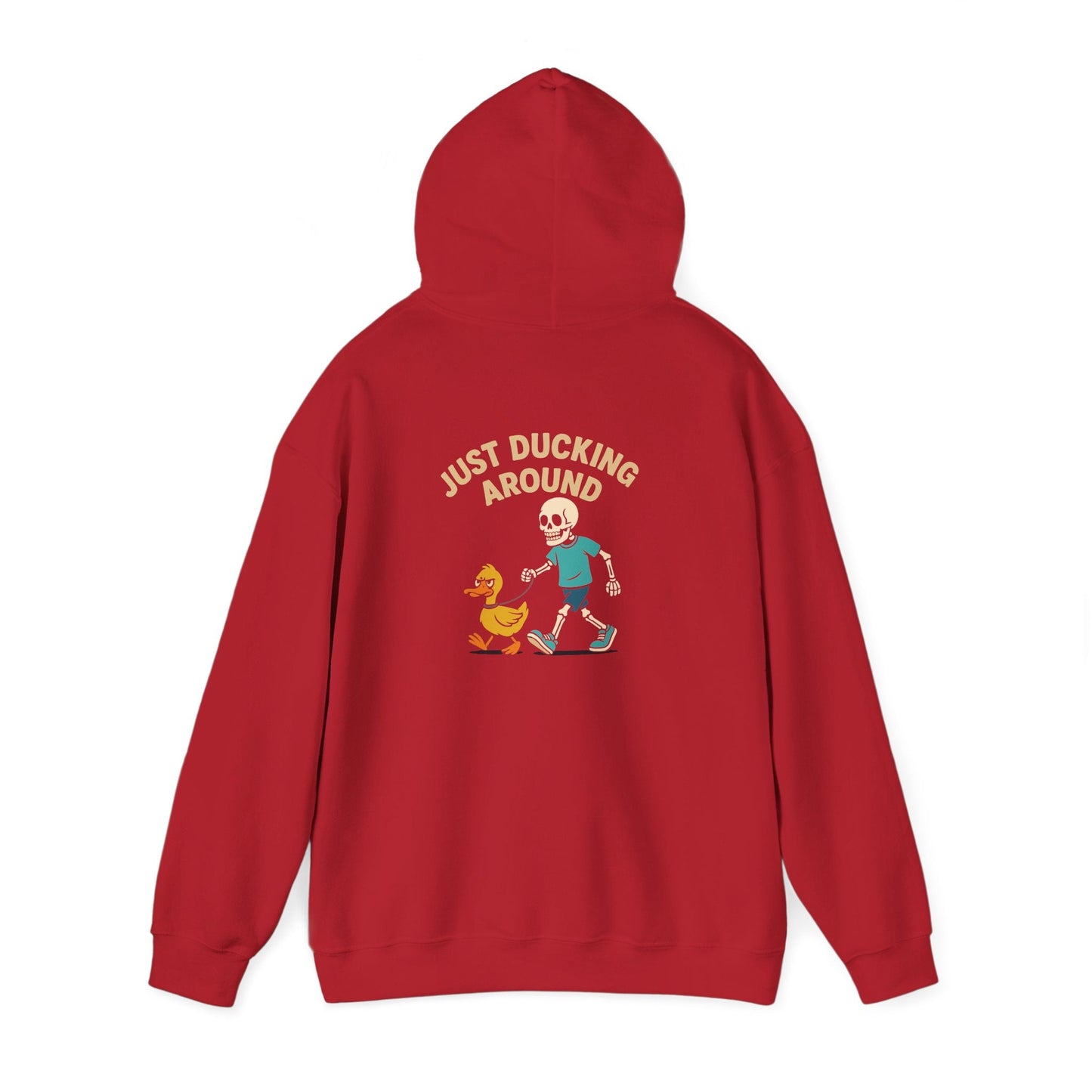 Just Ducking Around – Funny Skeleton Walking Duck | Funny Graphic Hoodie – S Hoodie by Printify