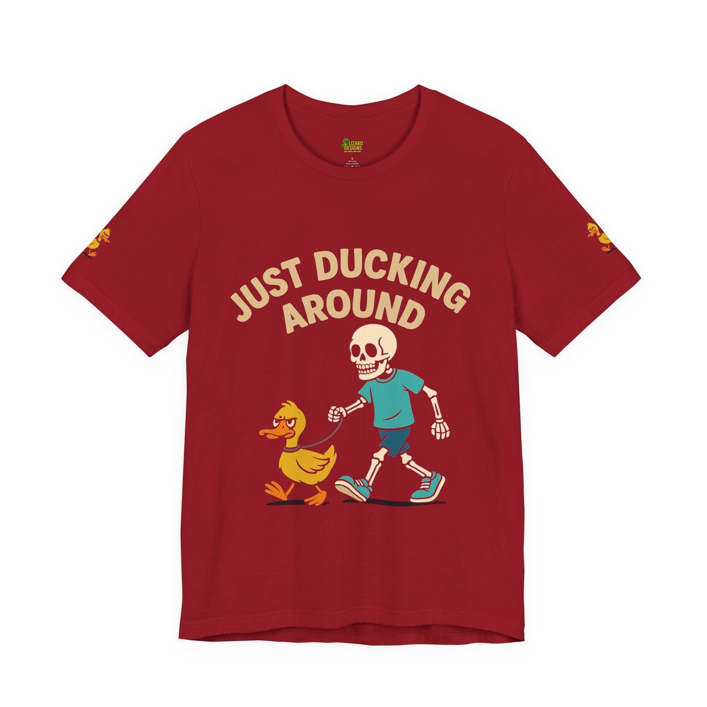 Just Ducking Around – Funny Skeleton Walking Duck Shirt | Bold Humor Tee – Aqua T-Shirt for Best Sellers (40 view)