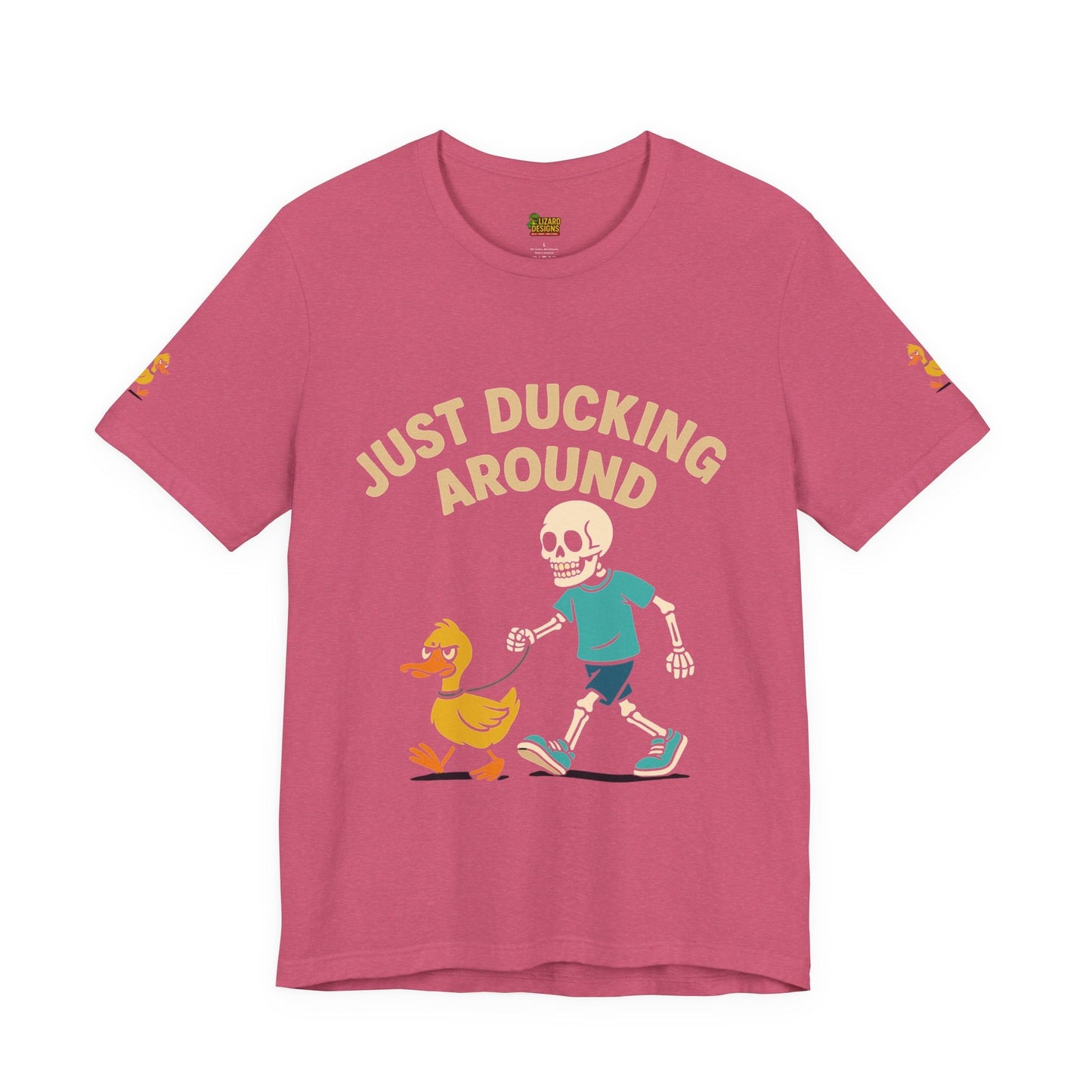 Just Ducking Around – Funny Skeleton Walking Duck Shirt | Bold Humor Tee – Aqua T-Shirt for Best Sellers (35 view)